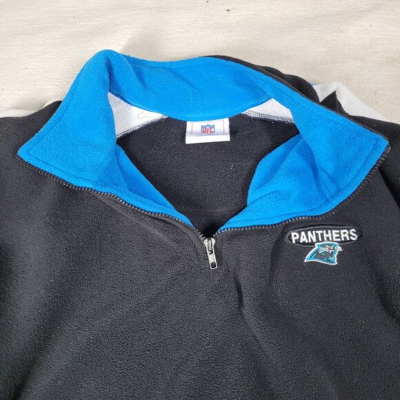 Carolina Panthers Jacket Size 2XL NFL Football 1/4 Zip Gray Sweater Pullover - Picture 4 of 16
